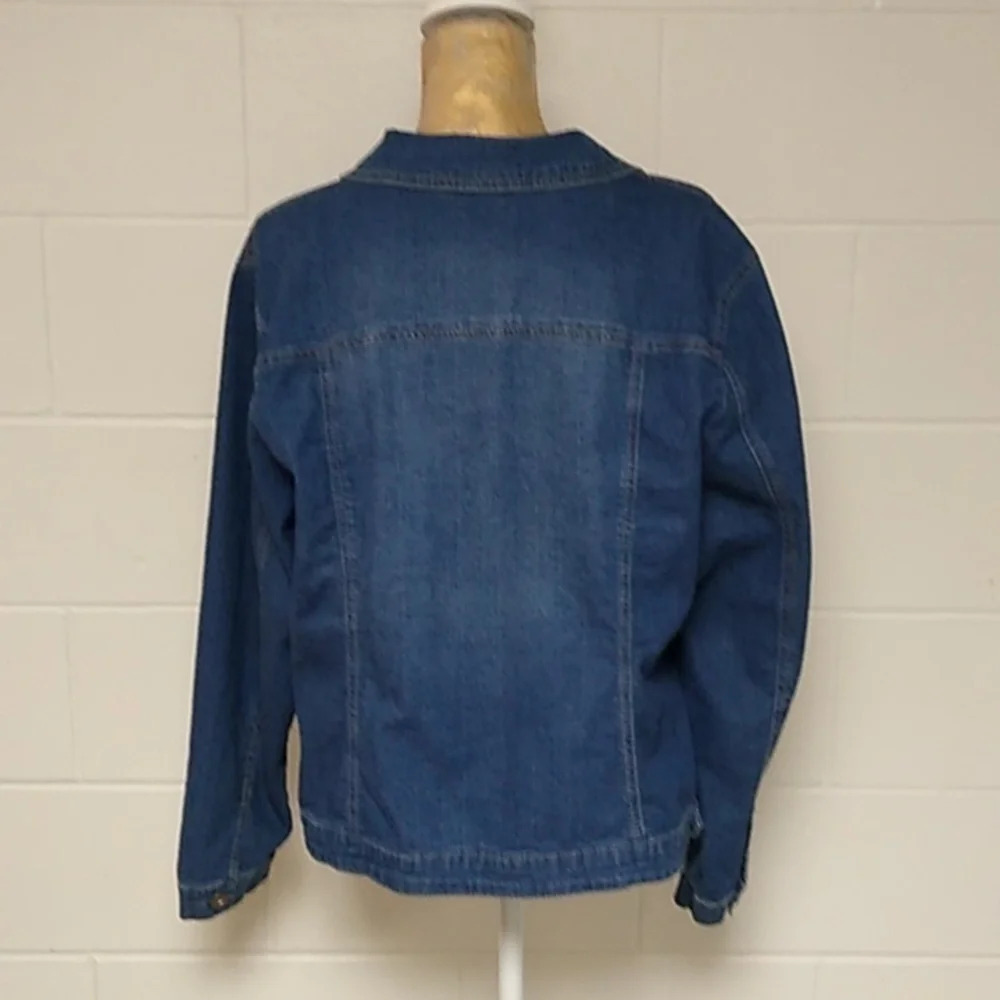 BACCINI CLASSIC TRUCKER SOFT DENIM JEAN JACKET SIZE 18/20/W - Picture 2 of 9